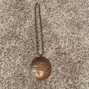 Vintage copper-Tone Medallion Necklace
